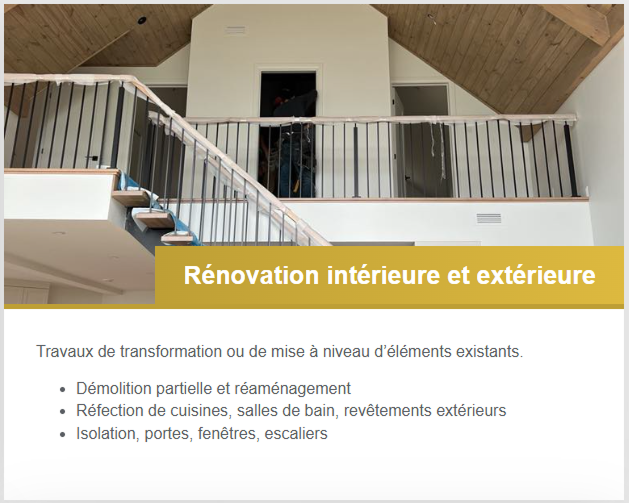 Capture de la page services de Habitation Shoc